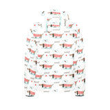 Cute dachshund bone pattern Kids' Boys' Girls' Padded Hooded Jacket