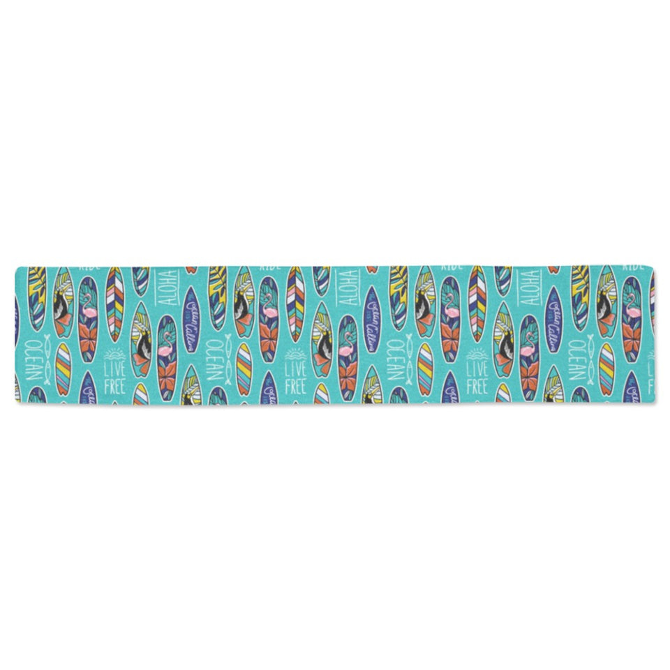 Surfboard Pattern Print Design 05 Table Runner