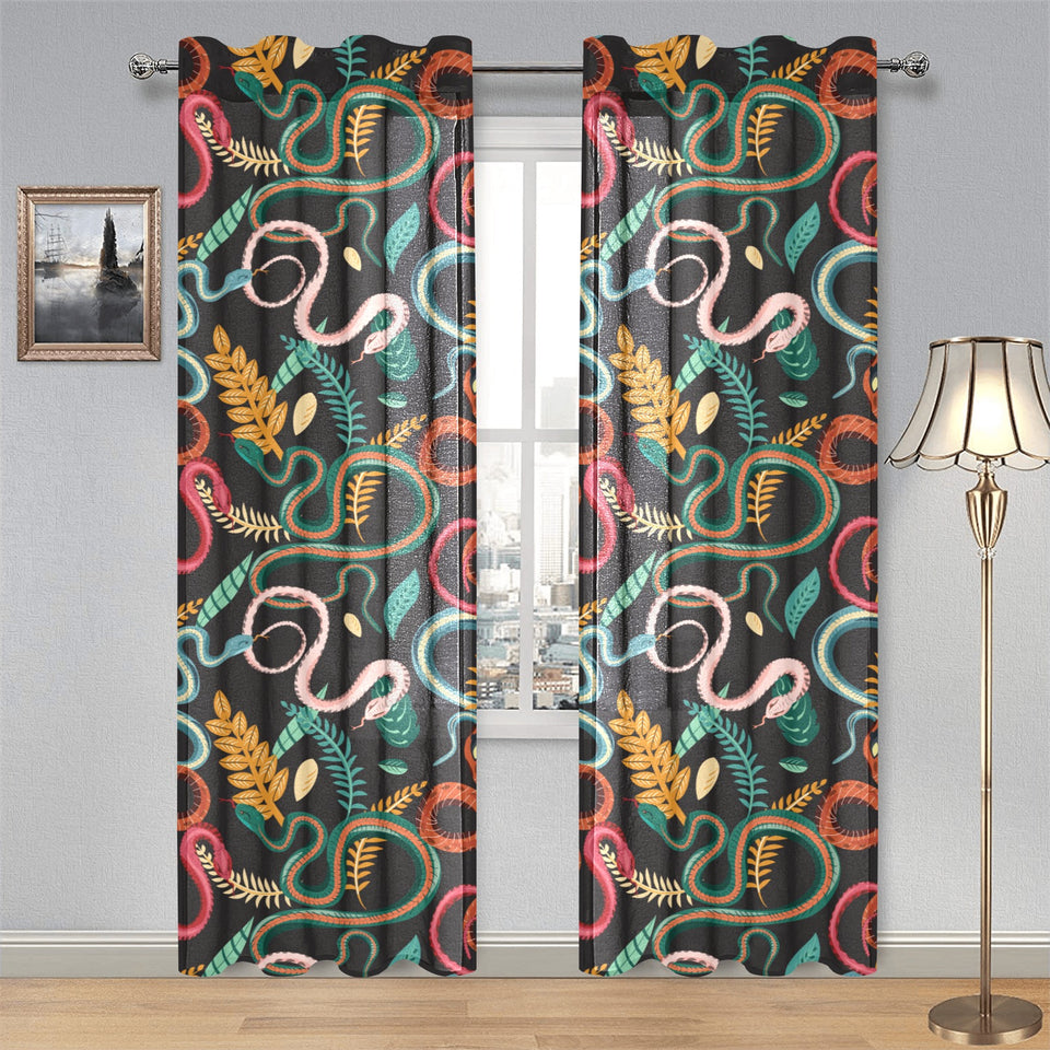 Colorful snake plant pattern Gauze Curtain