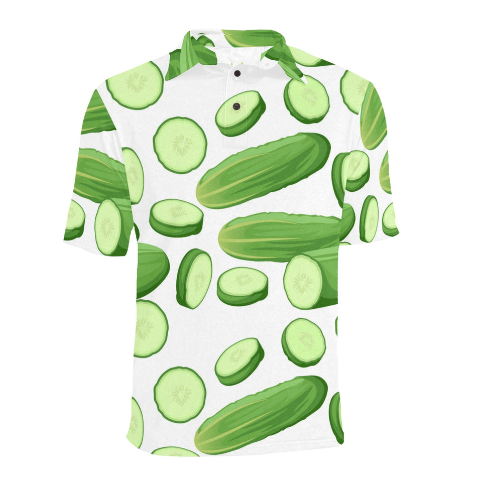 cucumber whole slices pattern Men's All Over Print Polo Shirt
