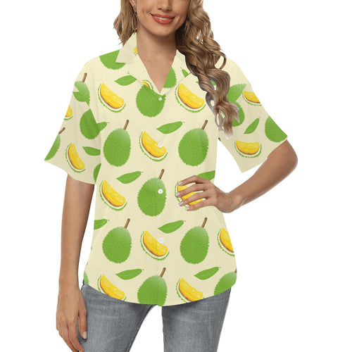 Durian pattern Women's All Over Print Hawaiian Shirt