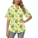 Durian pattern Women's All Over Print Hawaiian Shirt