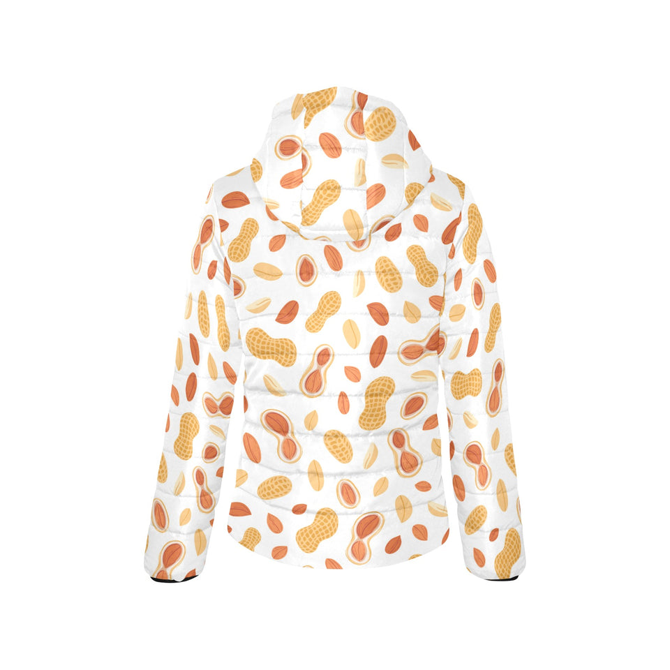 peanuts pattern Women's Padded Hooded Jacket
