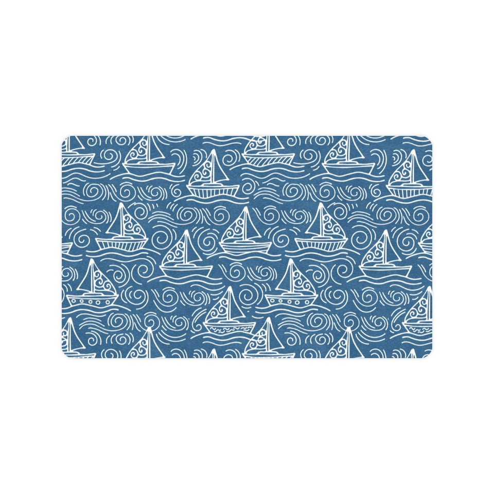 Hand drawn sailboat pattern Doormat