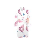 Watercolor air balloon cloud pattern Men's Long Sleeve Belted Night Robe