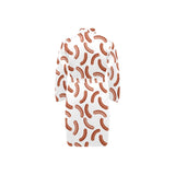 Sausage Pattern Print Design 04 Men's Long Sleeve Belted Night Robe