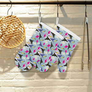 Stingray Pattern Print Design 01 Heat Resistant Oven Mitts