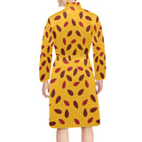 Passion fruit texture Men's Long Sleeve Belted Night Robe