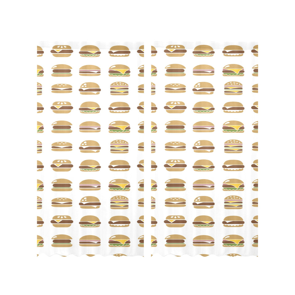 Hamburger Pattern Print Design 02 Gauze Curtain