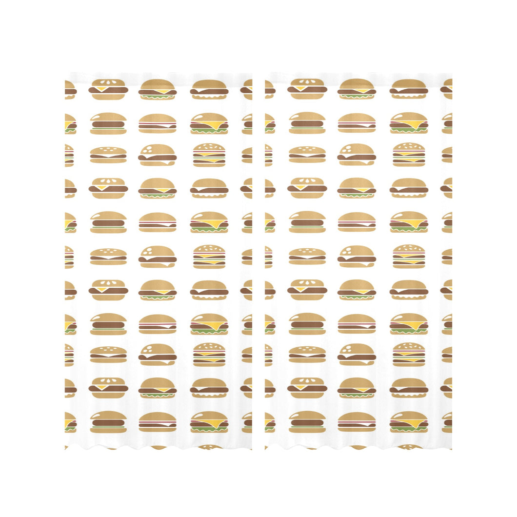 Hamburger Pattern Print Design 02 Gauze Curtain