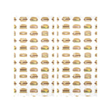 Hamburger Pattern Print Design 02 Gauze Curtain