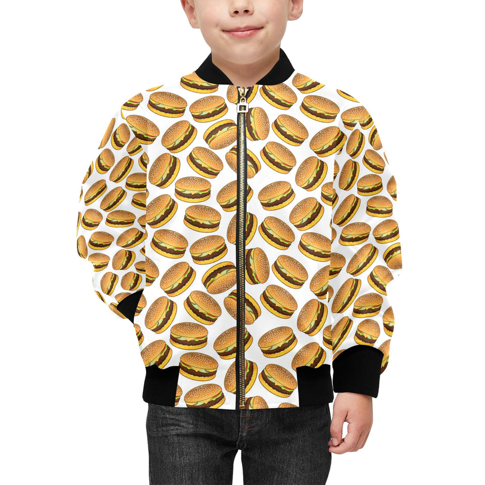 Hamburger Pattern Print Design 03 Kids' Boys' Girls' Bomber Jacket