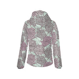 Spider web cobweb design color pattern Women's Padded Hooded Jacket