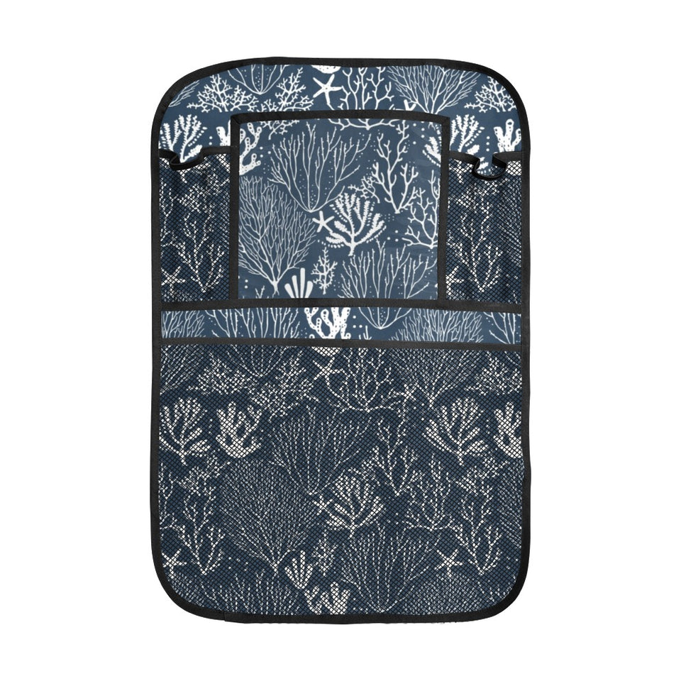 Coral Reef Pattern Print Design 05 Car Seat Back Organizer