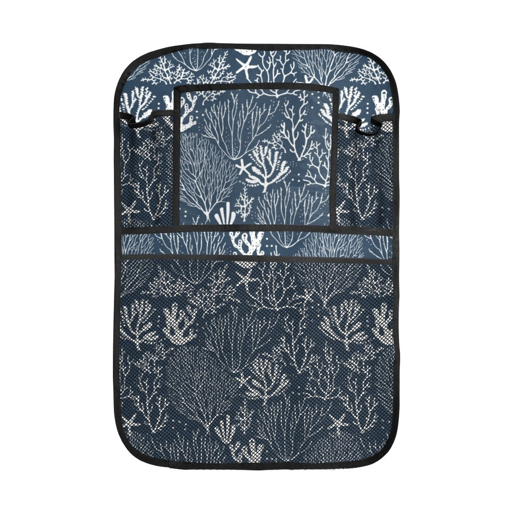 Coral Reef Pattern Print Design 05 Car Seat Back Organizer