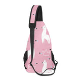 Llama Alpaca pink background All Over Print Chest Bag