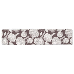 Garlic bulb dark background Table Runner