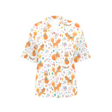 cute tribal fox pattern Women's All Over Print Hawaiian Shirt