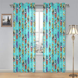 Surfboard Pattern Print Design 05 Gauze Curtain