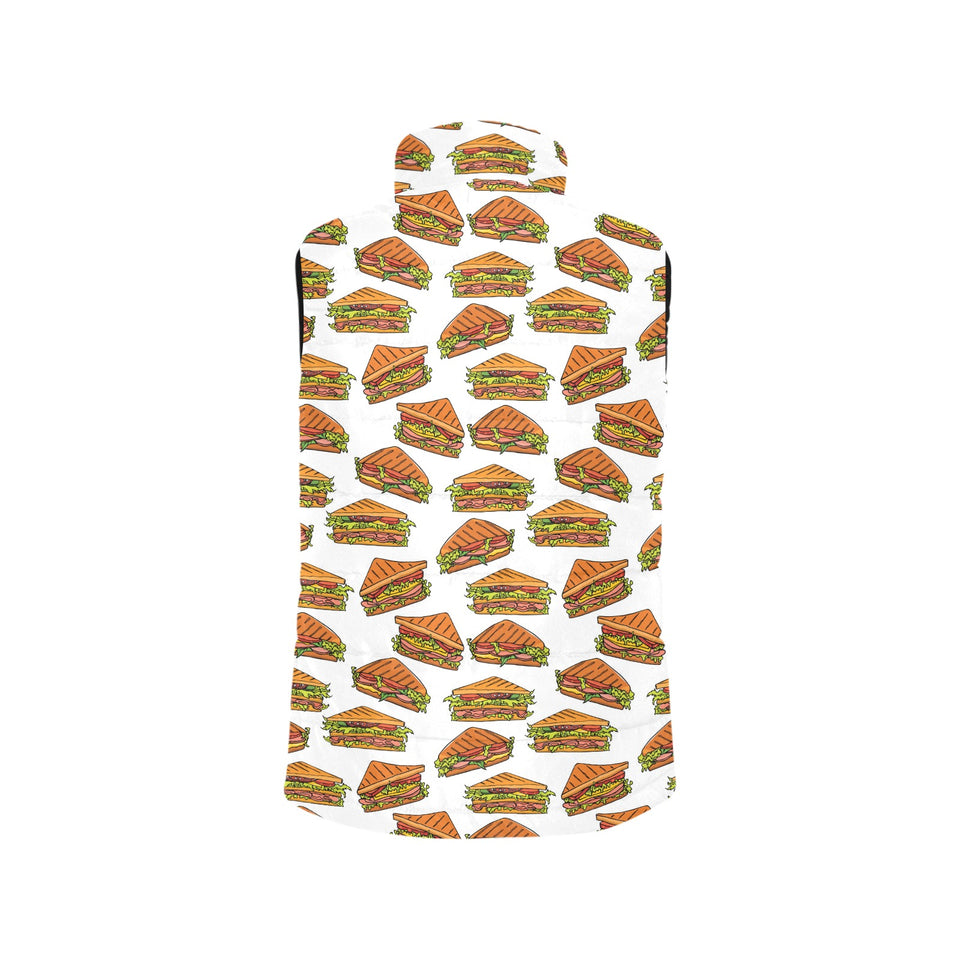 Sandwich Pattern Print Design 02 Women's Padded Vest