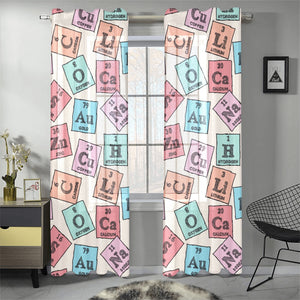 Chemistry Periodic Table Pattern Print Design 02 Gauze Curtain