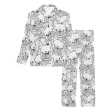 Cute french bulldog head pattern Men's Long Pajama Set