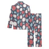 dragon fruits dark blue background Men's Long Pajama Set