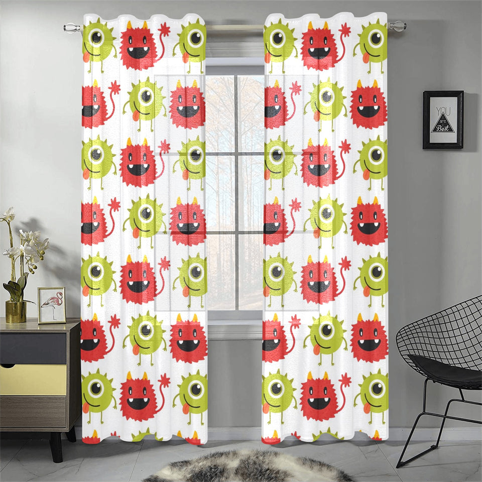 Alien Pattern Print Design 05 Gauze Curtain