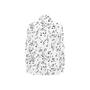 Music Notes Pattern Print Design 04 Women's Long Sleeve Polo Shirt