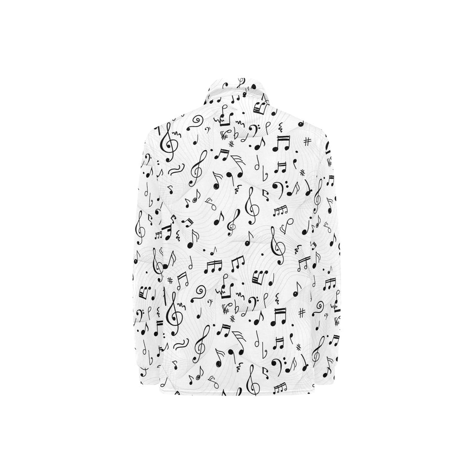 Music Notes Pattern Print Design 04 Women's Long Sleeve Polo Shirt