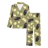 Eggplant Pattern Print Design 02 Women's Long Pajama Set