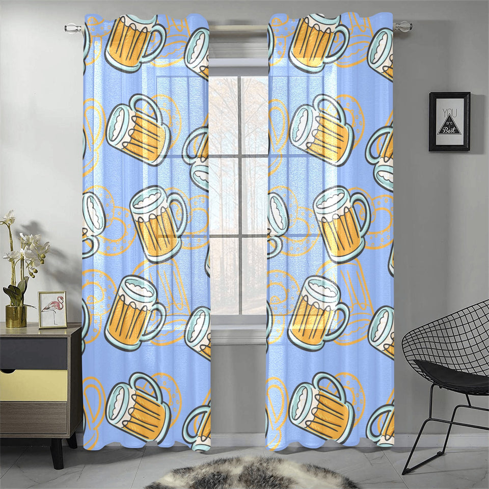 Beer pattern Gauze Curtain