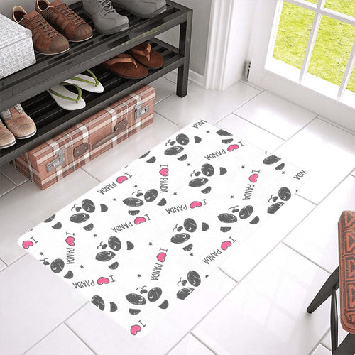 Hand Drawn faces of pandas pattern Doormat