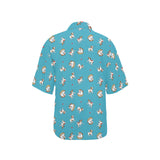 Jack Russel Pattern Print Design 03 Women's All Over Print Hawaiian Shirt
