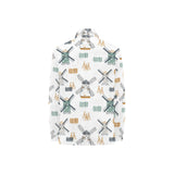 windmill pattern Women's Long Sleeve Polo Shirt