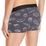 sushi pattern black background Men's All Over Print Boxer Briefs Men's Underwear