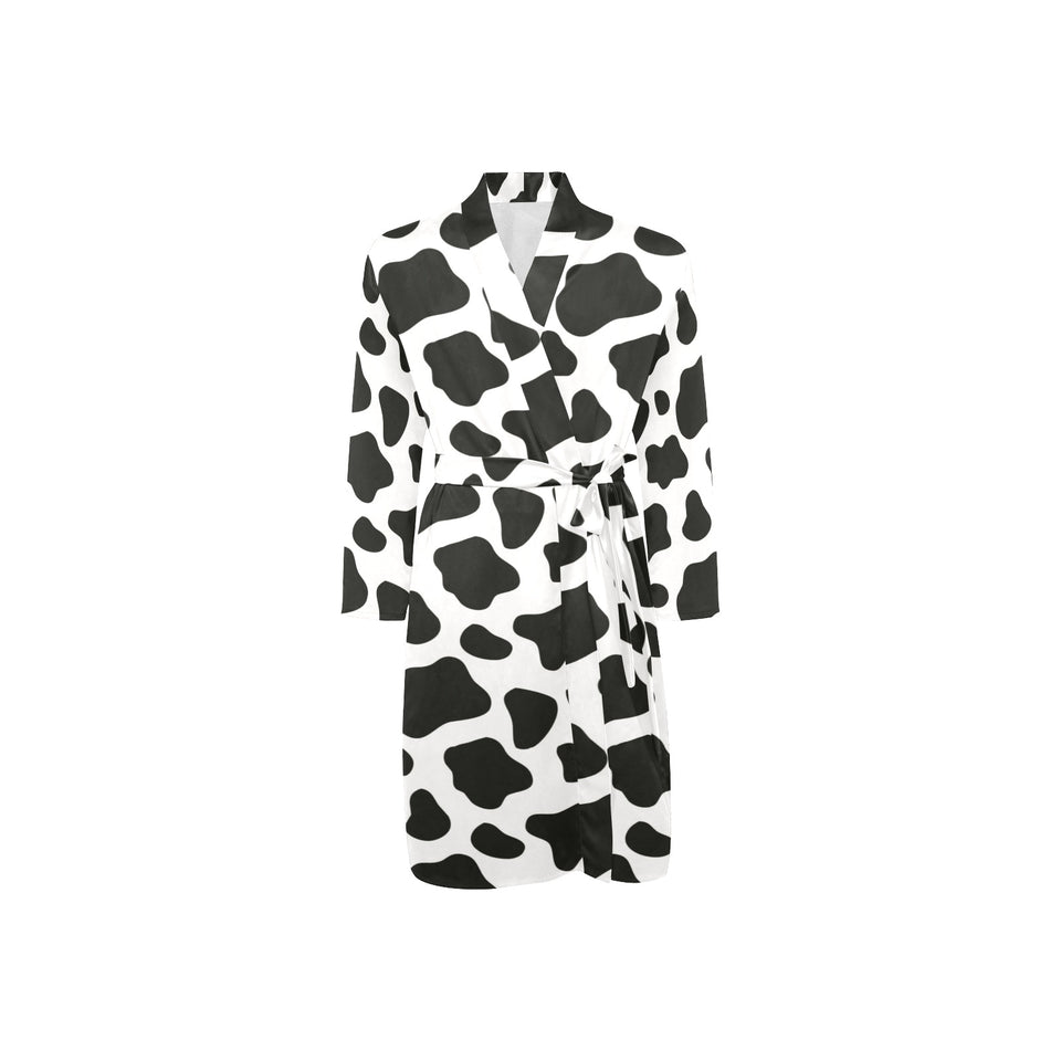 Cow skin pattern Men's Long Sleeve Belted Night Robe