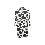 Cow skin pattern Men's Long Sleeve Belted Night Robe