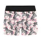 Zebra pink flower background Men's All Over Print Boxer Briefs Men's Underwear