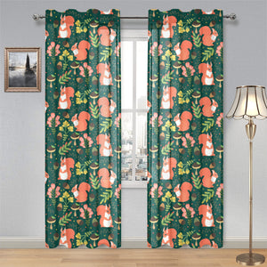 Squirrel Pattern Print Design 03 Gauze Curtain