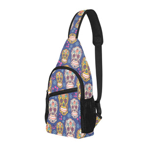 Sugar skull flower pattern All Over Print Chest Bag