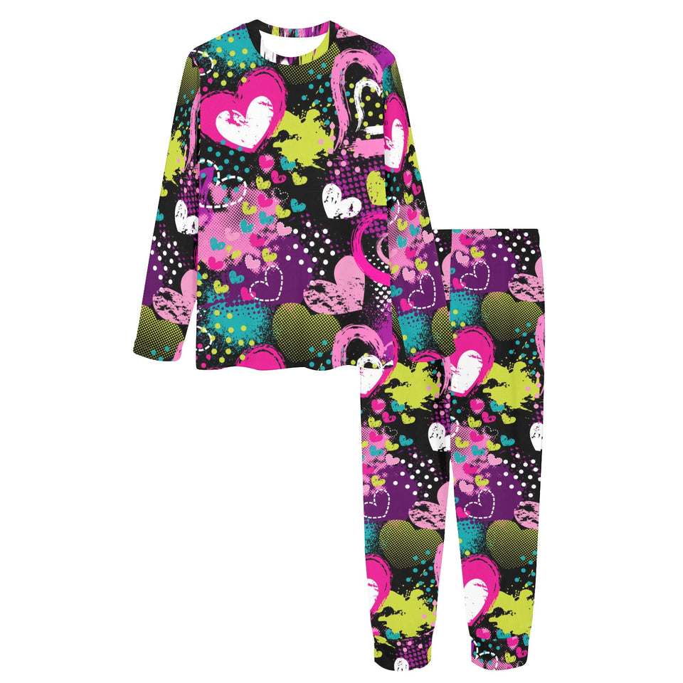 heart dot wave star creative design pattern Women's All Over Print Pajama Set