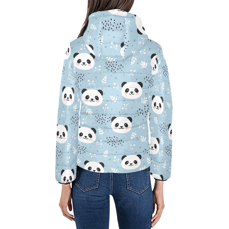 Cute panda pattern Women's Padded Hooded Jacket