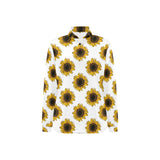 sunflowers design pattern Women's Long Sleeve Polo Shirt