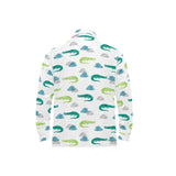 watercolor crocodile pattern Men's Long Sleeve Polo Shirt