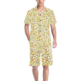 Popcorn Pattern Print Design 03 Men's V-Neck Short Pajama Set