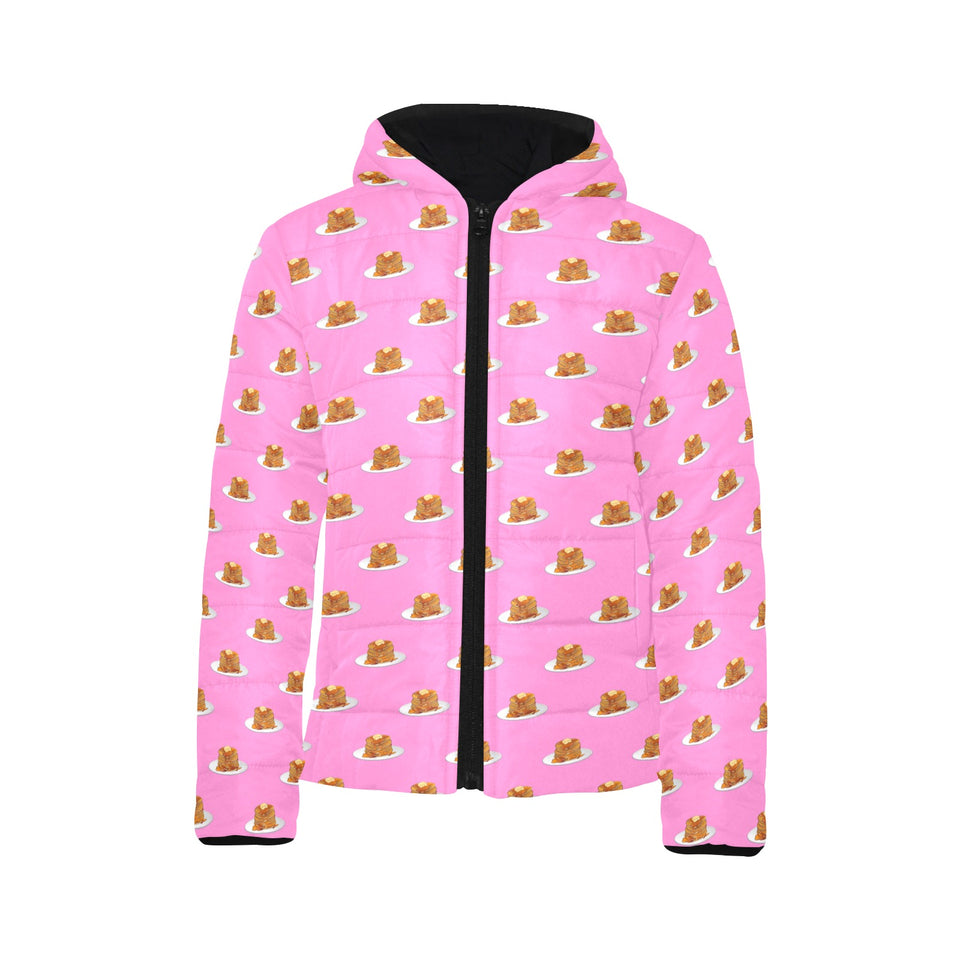 Pancake Pattern Print Design 04 Kids' Boys' Girls' Padded Hooded Jacket
