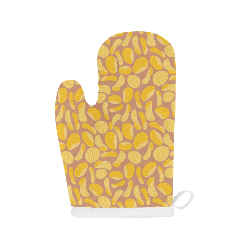 Potato Chips Pattern Print Design 01 Heat Resistant Oven Mitts