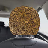 cacao beans tribal polynesian pattern background Car Headrest Cover