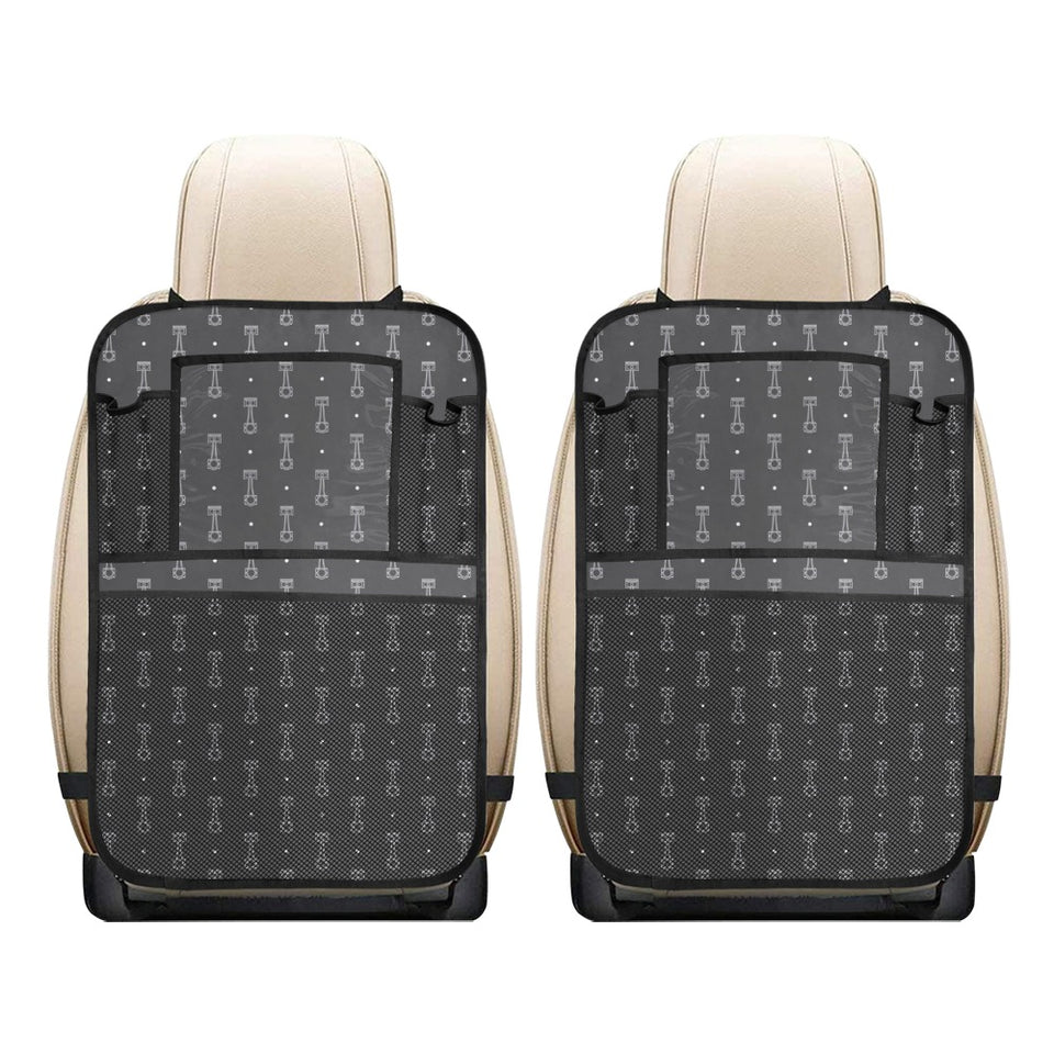 Engine Piston Black Background Pattern Design 02 Car Seat Back Organizer